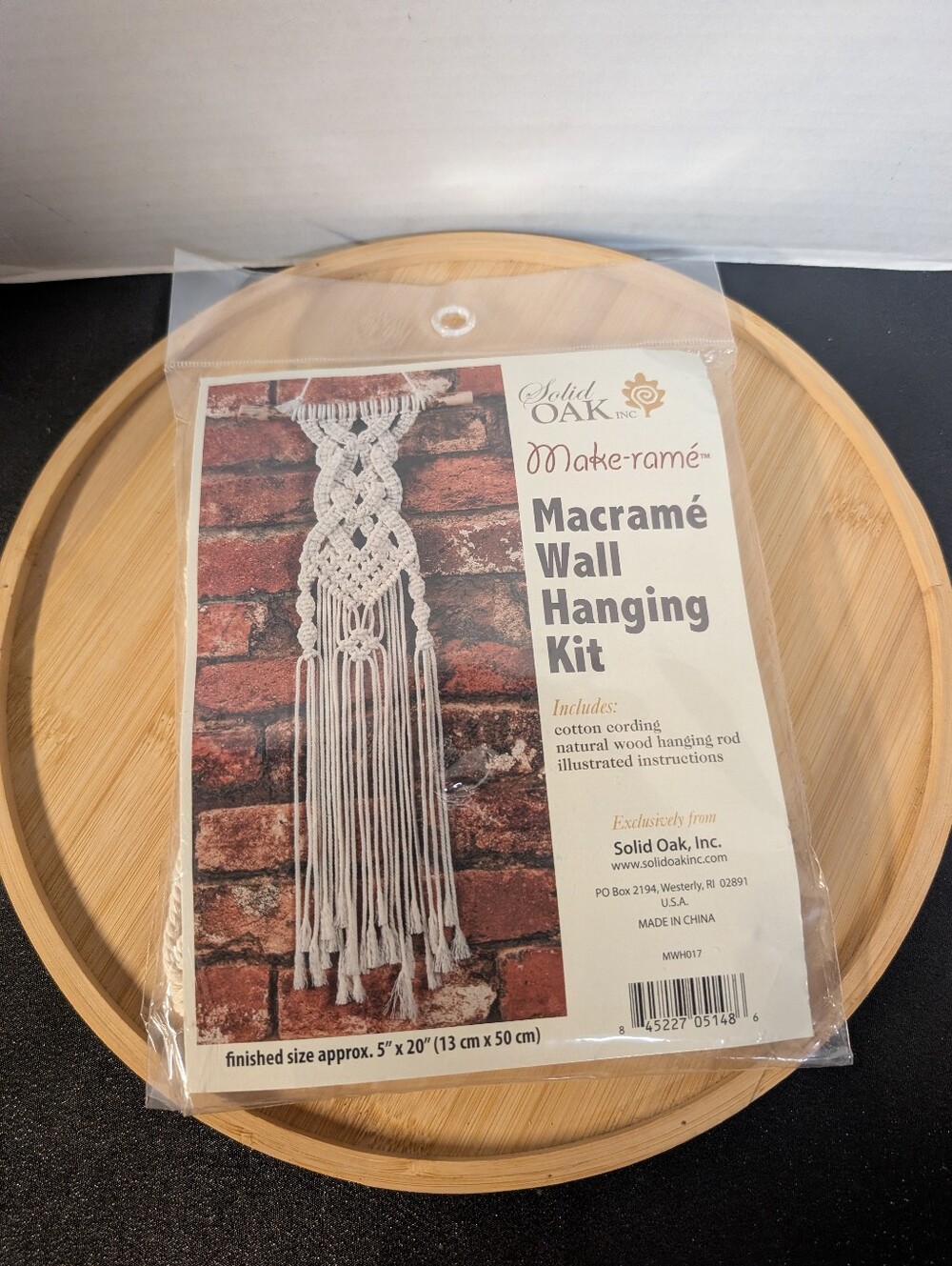 New Solid Oak Inc. Macrame Wall Hanging Craft Home  Decor Retro Kit